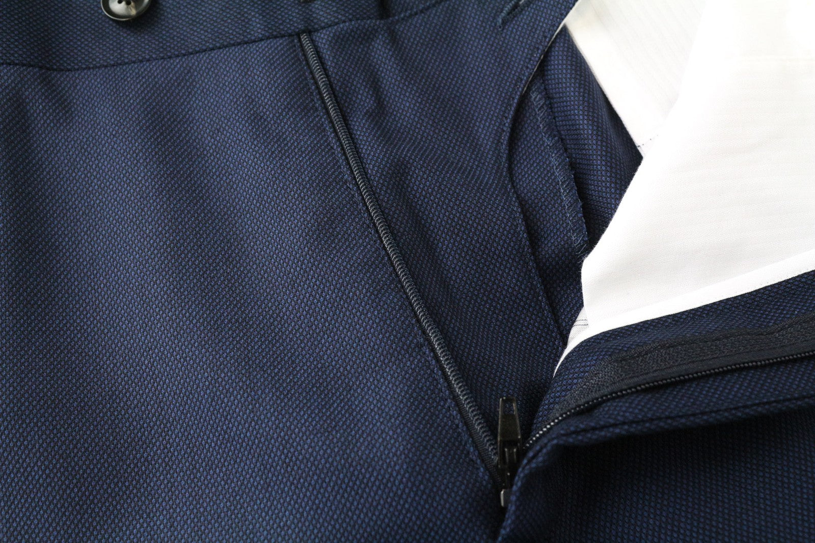 SUITSUPPLY Brescia Men Trousers UK38S Blue Pure Wool Pleat Front Lined