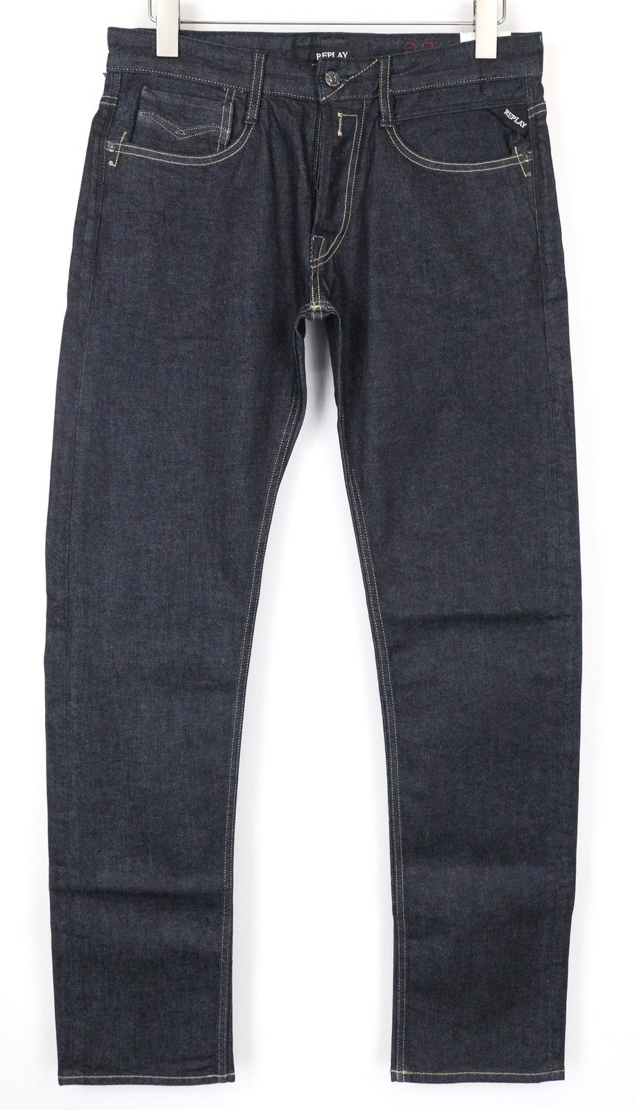 REPLAY Newbill Men Jeans W30/L34 Comfort Straight Dark Blue Cotton Stretch