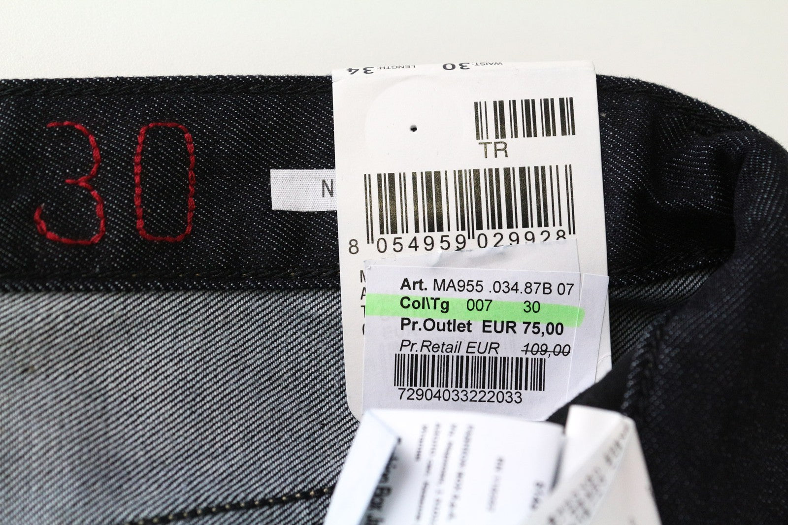 REPLAY Newbill Men Jeans W30/L34 Comfort Straight Dark Blue Cotton Stretch