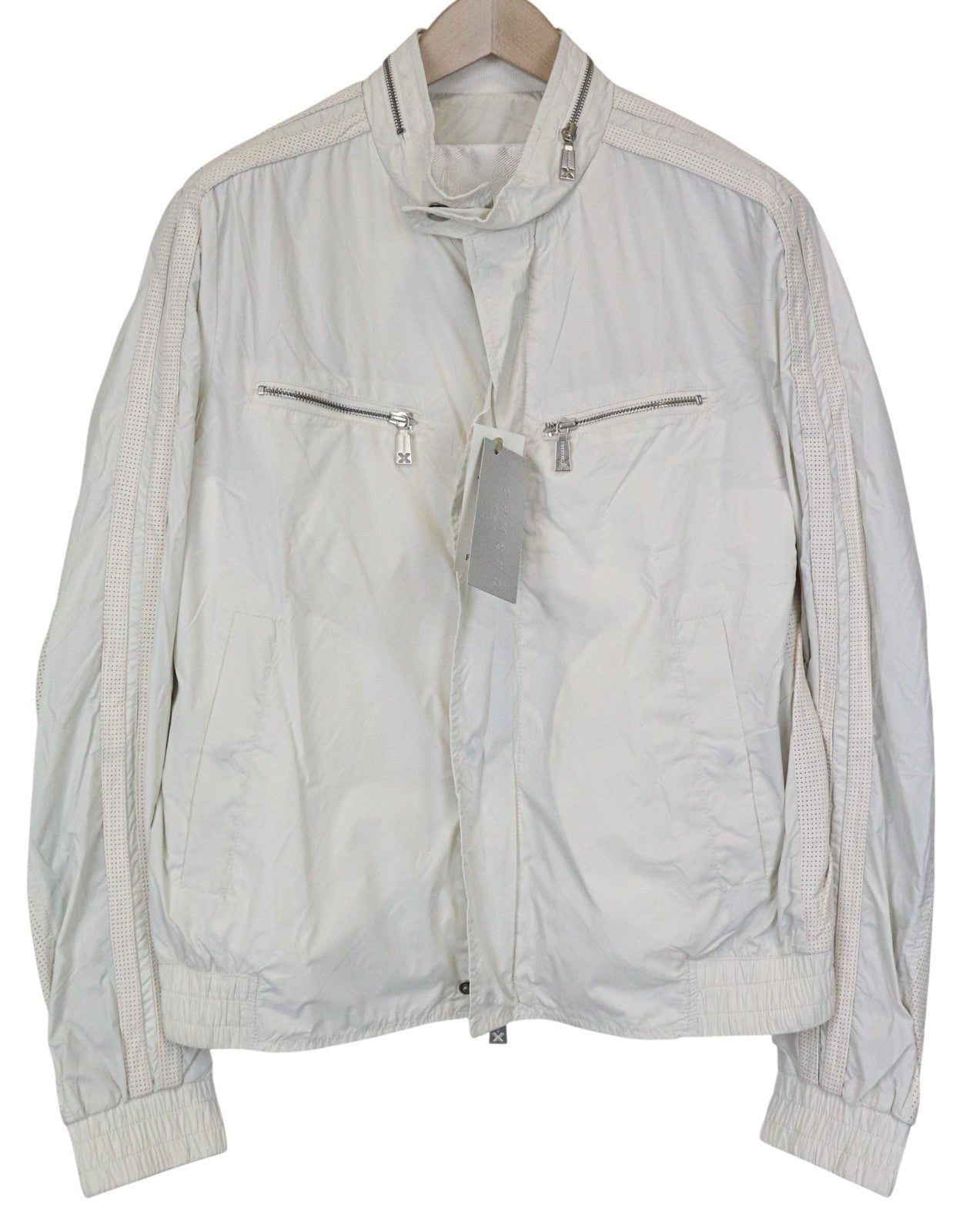 RICHMOND Men's Jacket 50 Off-White Light Casual Zip Long Sleeve Streetwear