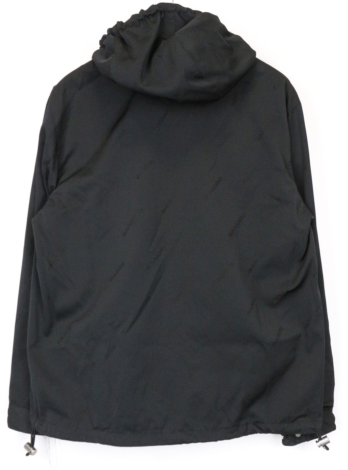 SANDRO Diagonal Men's Jacket M Black Hooded Zip Lightweight Casual Layer