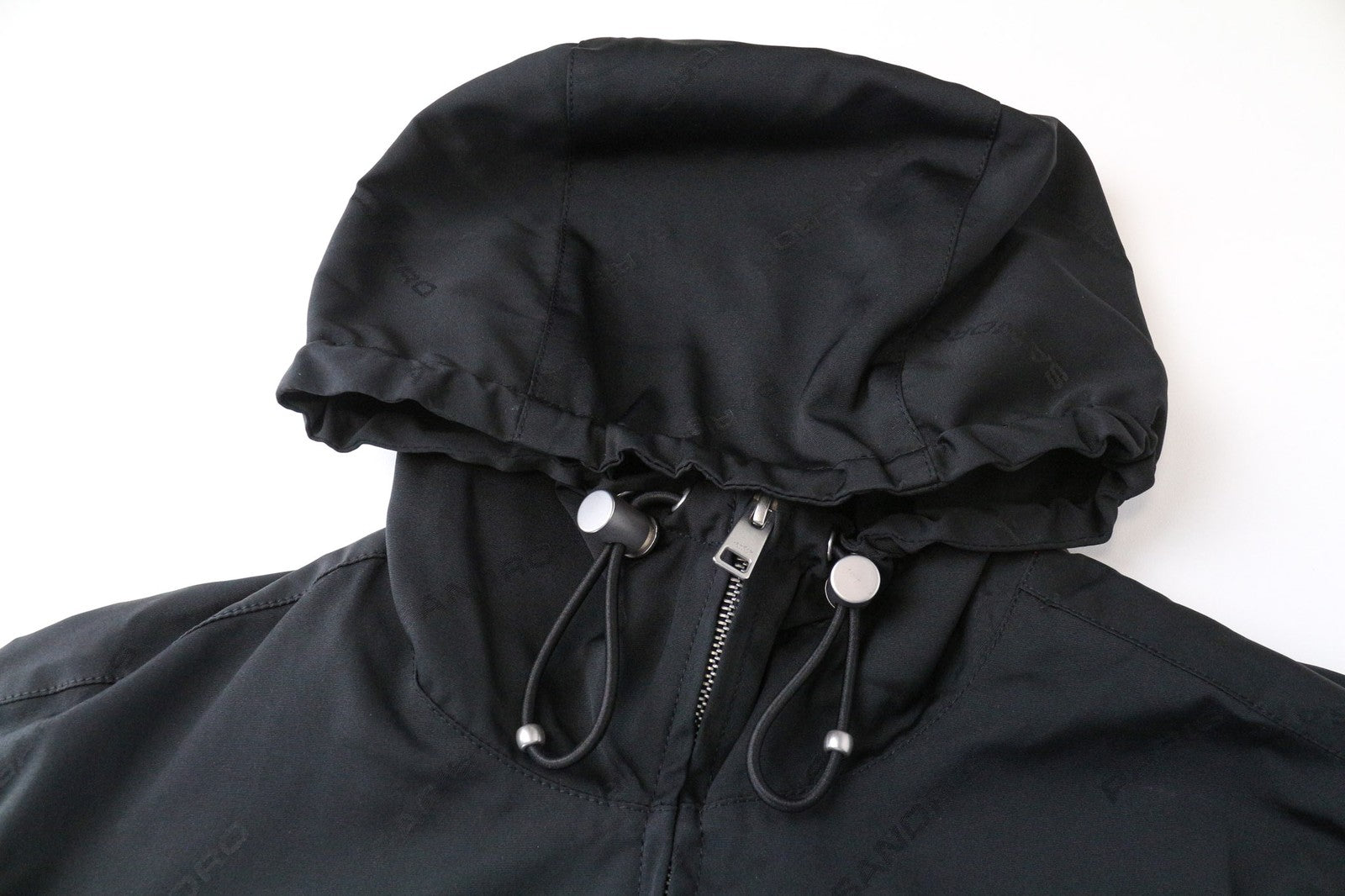 SANDRO Diagonal Men's Jacket M Black Hooded Zip Lightweight Casual Layer