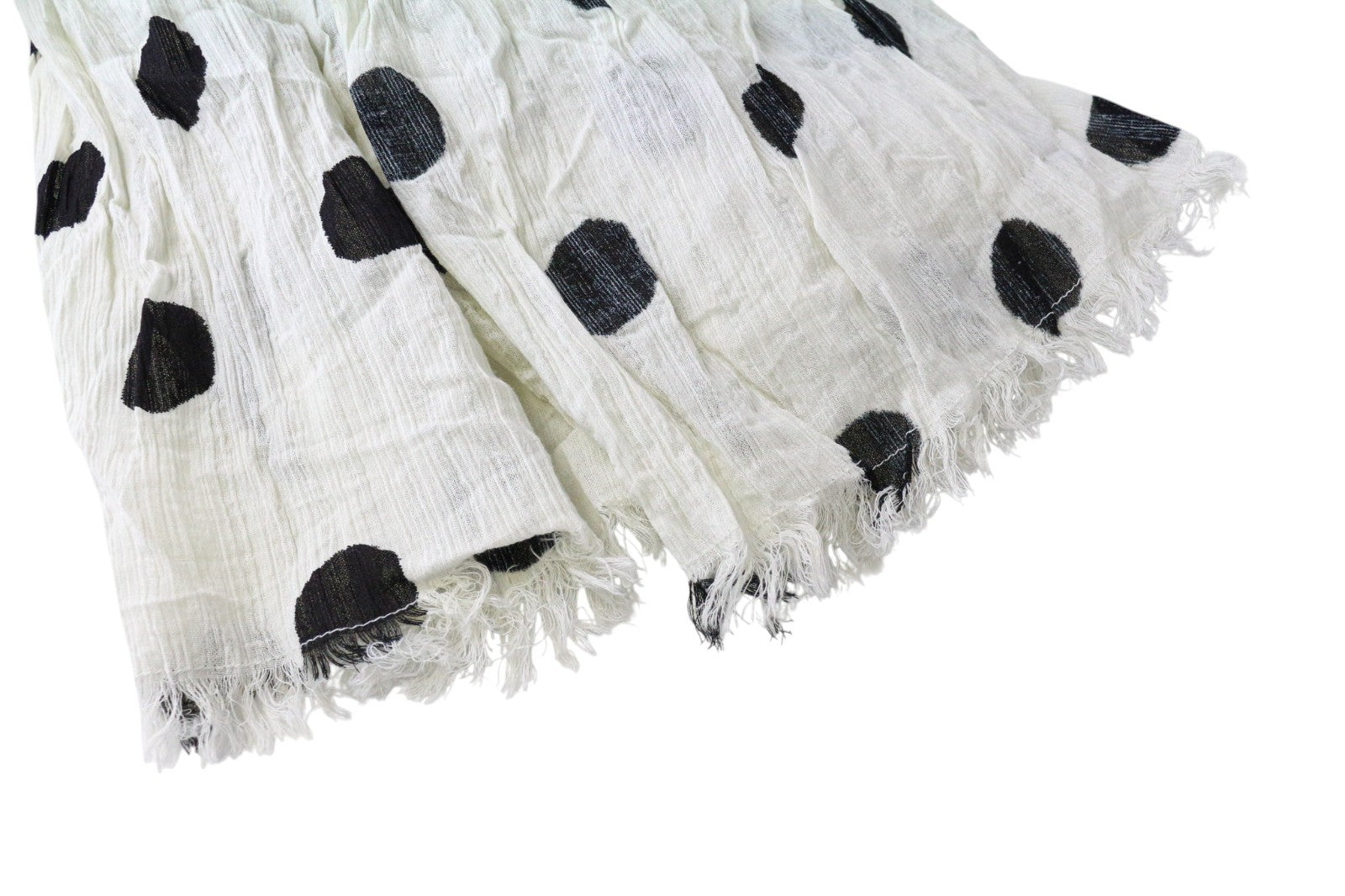 MAISON SCOTCH Women's Scarf OS White Cotton Light Dot Print Soft Wrap