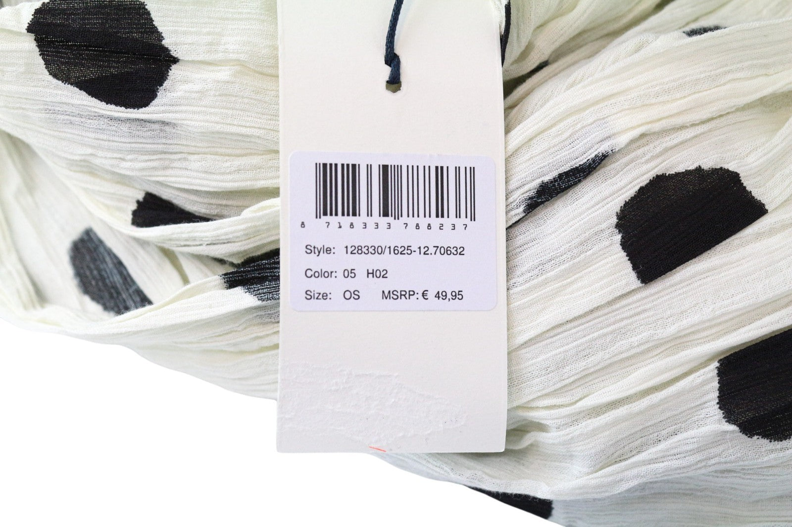 MAISON SCOTCH Women's Scarf OS White Cotton Light Dot Print Soft Wrap