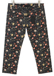 R13 Boy Straight Women Jeans 28 Lunar Petal Velveteen Floral Print Cropped FW25