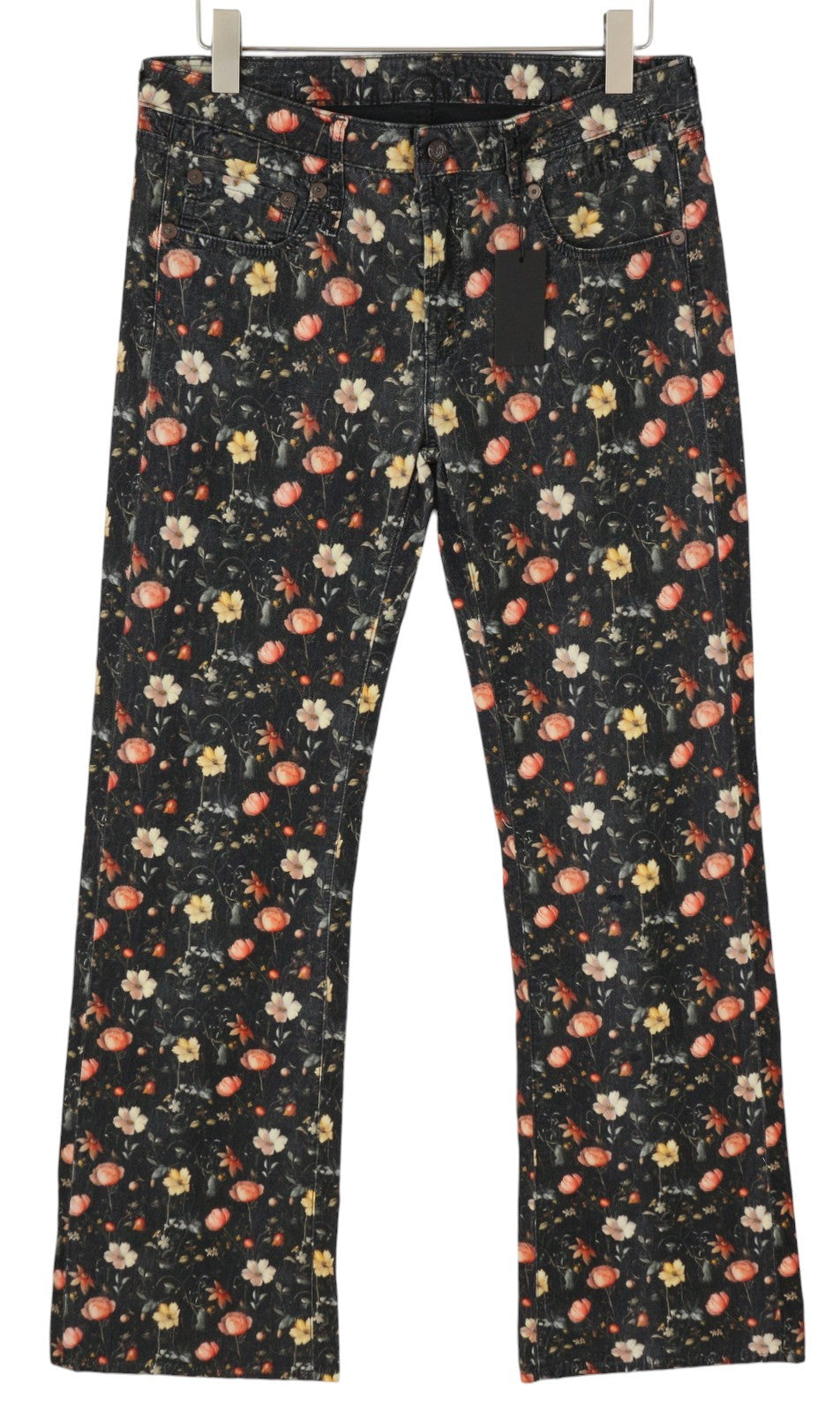R13 Boy Flare Women Jeans 31 Lunar Petal Velveteen Floral Print FW25 RRP799