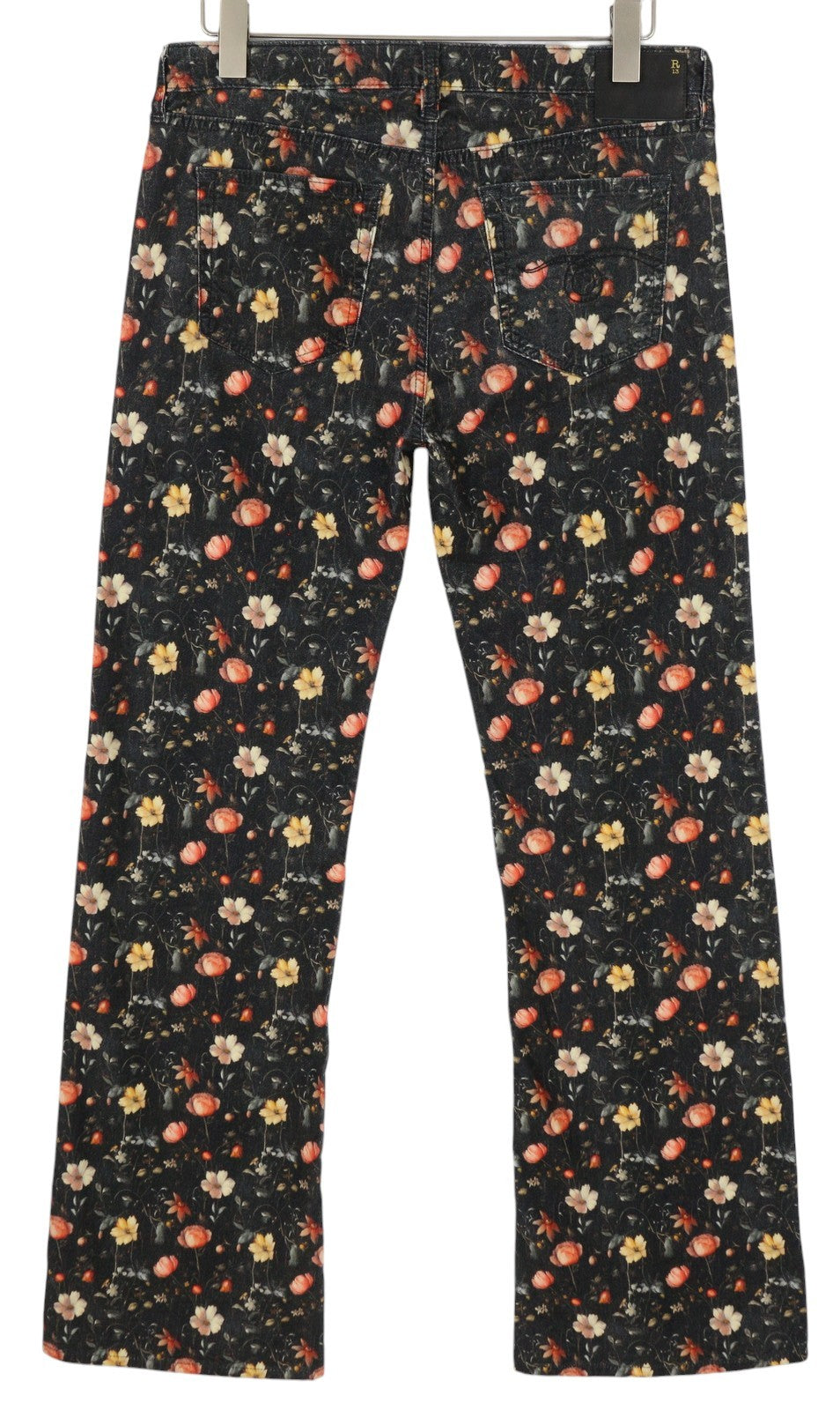 R13 Boy Flare Women Jeans 31 Lunar Petal Velveteen Floral Print FW25 RRP799
