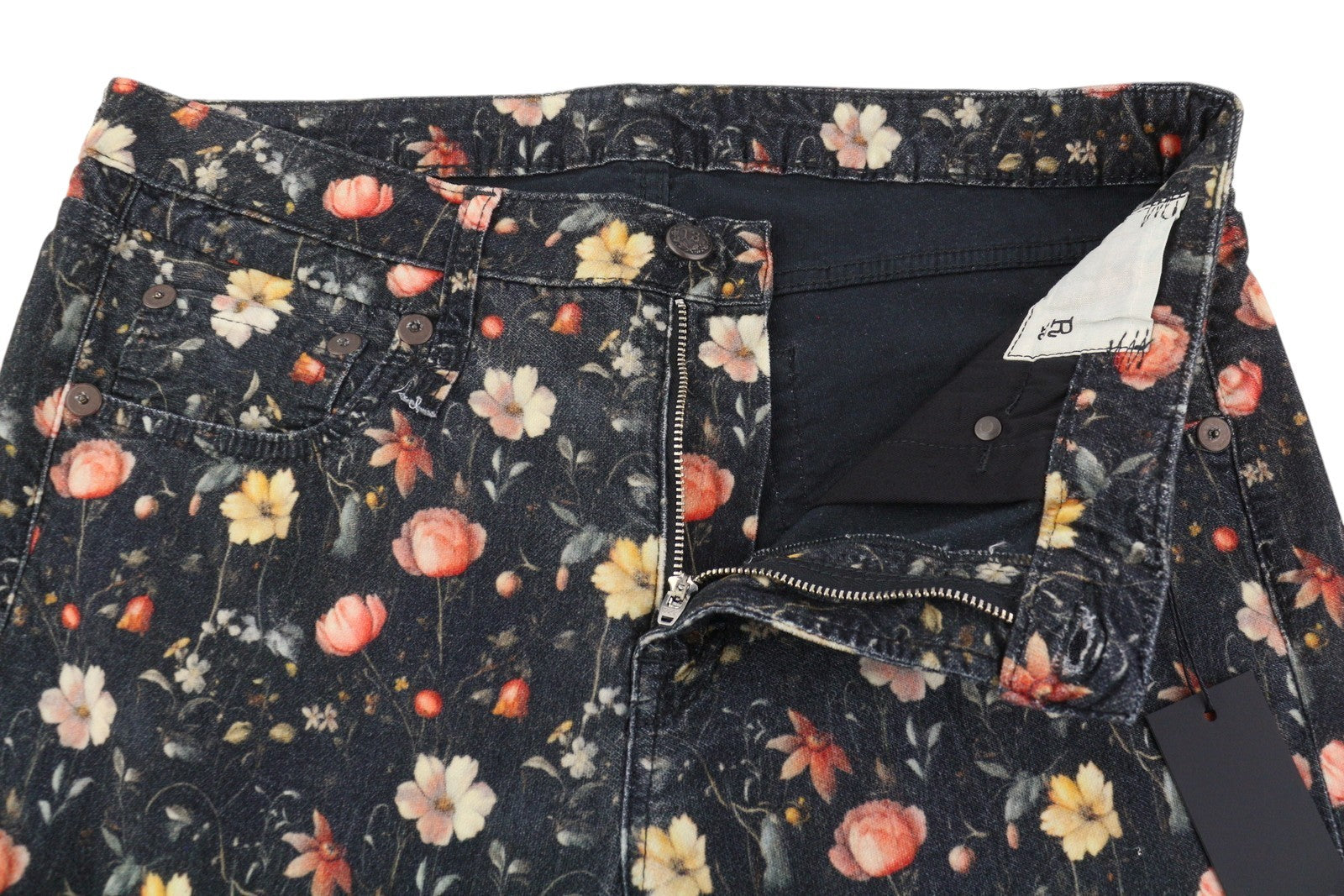 R13 Boy Flare Women Jeans 31 Lunar Petal Velveteen Floral Print FW25 RRP799