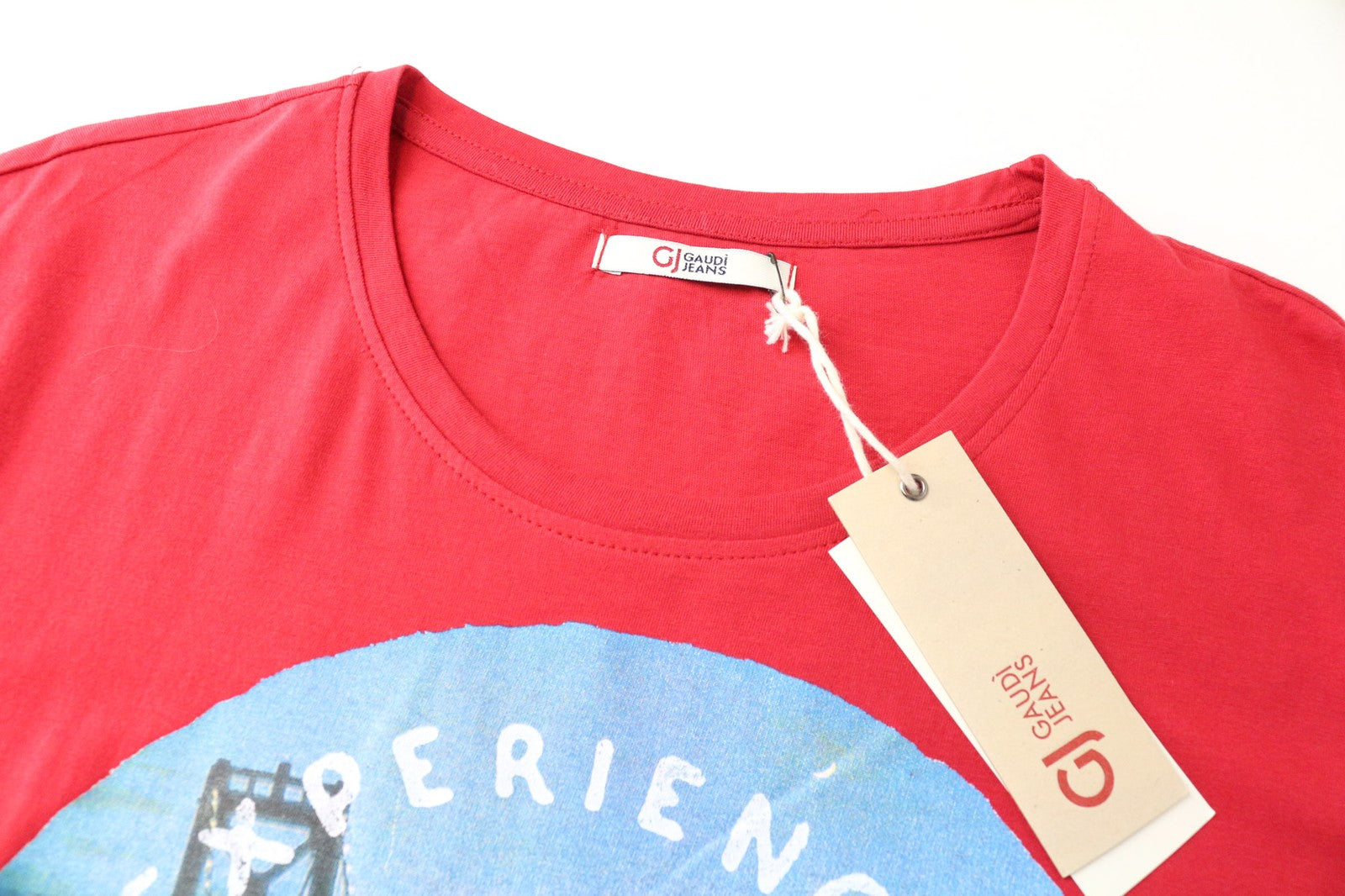 GAUDI JEANS Men's T-Shirt XL Red Cotton Logo Pullover Short Sleeve Casual