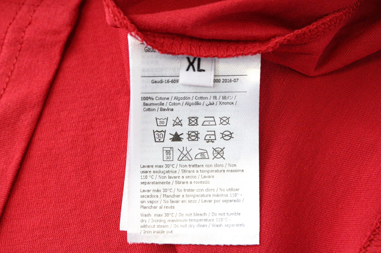 GAUDI JEANS Men's T-Shirt XL Red Cotton Logo Pullover Short Sleeve Casual