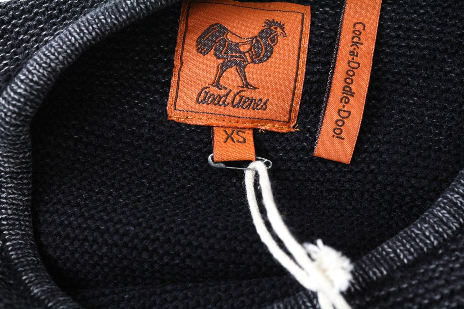 GOOD GENES Women's Sweatshirt XS Black Washed Cotton Long Sleeve Ribbed