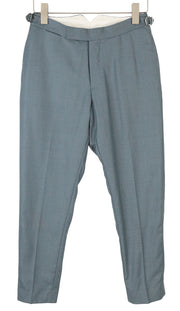 SUITSUPPLY Brescia Men Trousers UK34R Blue Wool Tapered Fit Flat Front Zip Fly