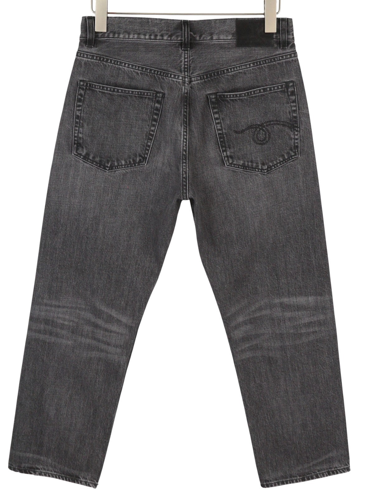 R13 Boyfriend Women Jeans 26 Wilson Black Whiskers Faded Denim Cropped Zip PS25