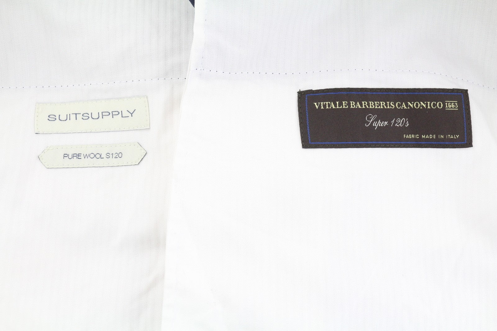 SUITSUPPLY Soho Turn-Up Men Trousers UK32R Blue Pure Wool S120 Tapered Fit Zip