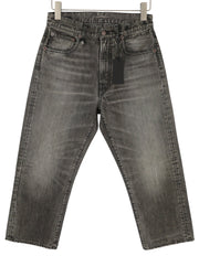 R13 X-BF Women Jeans 25 Polaris Black Whiskers Faded Cropped Ankle Denim PS25