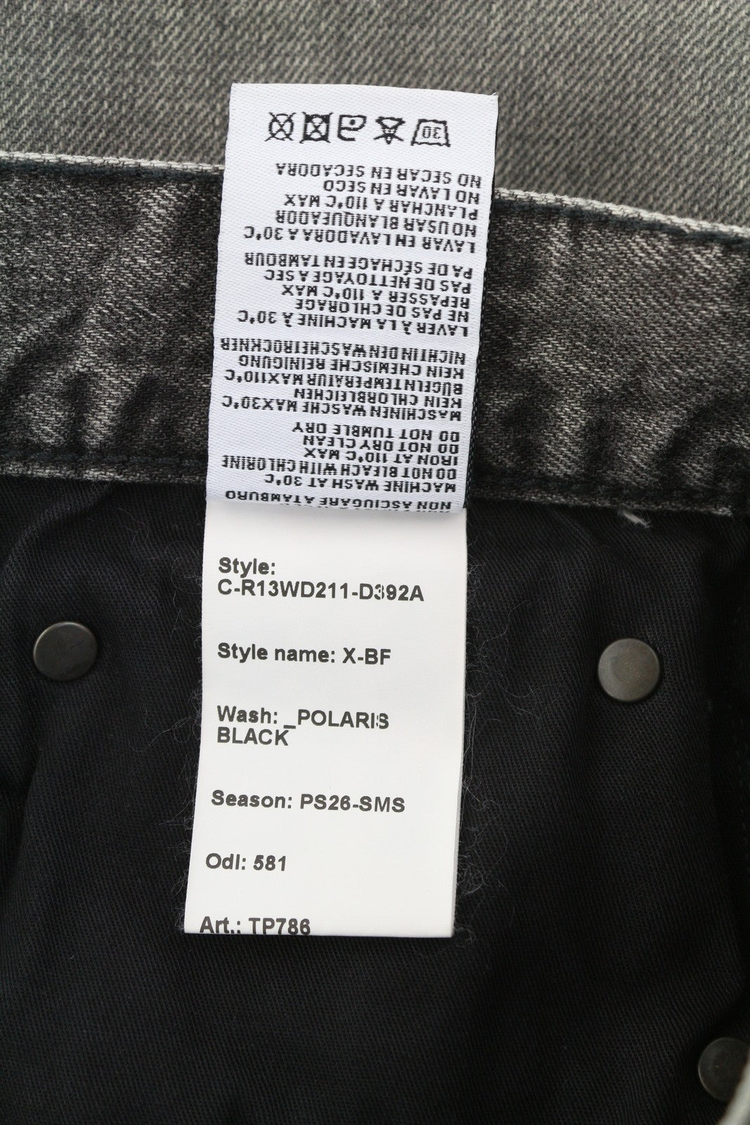 R13 X-BF Women Jeans 25 Polaris Black Whiskers Faded Cropped Ankle Denim PS25