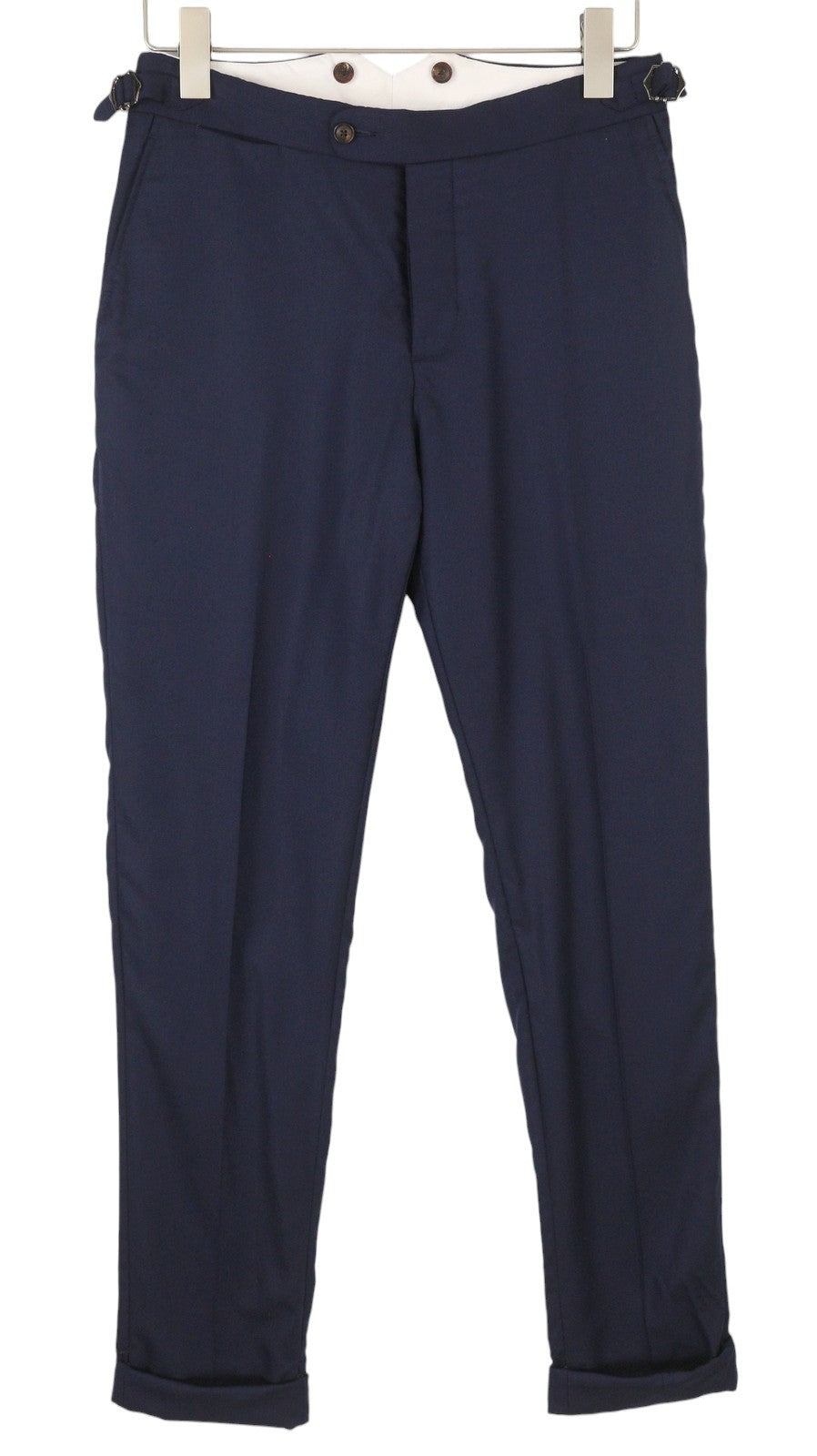 SUITSUPPLY Jort Bolton Int. Men Trousers UK34R Dark Blue Wool Cashmere Turn-Up