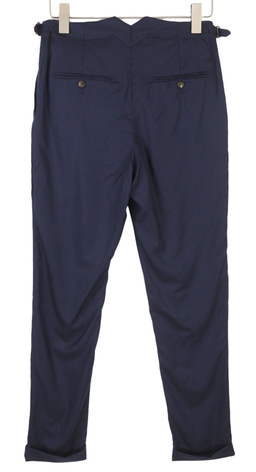 SUITSUPPLY Jort Bolton Int. Men Trousers UK34R Dark Blue Wool Cashmere Turn-Up