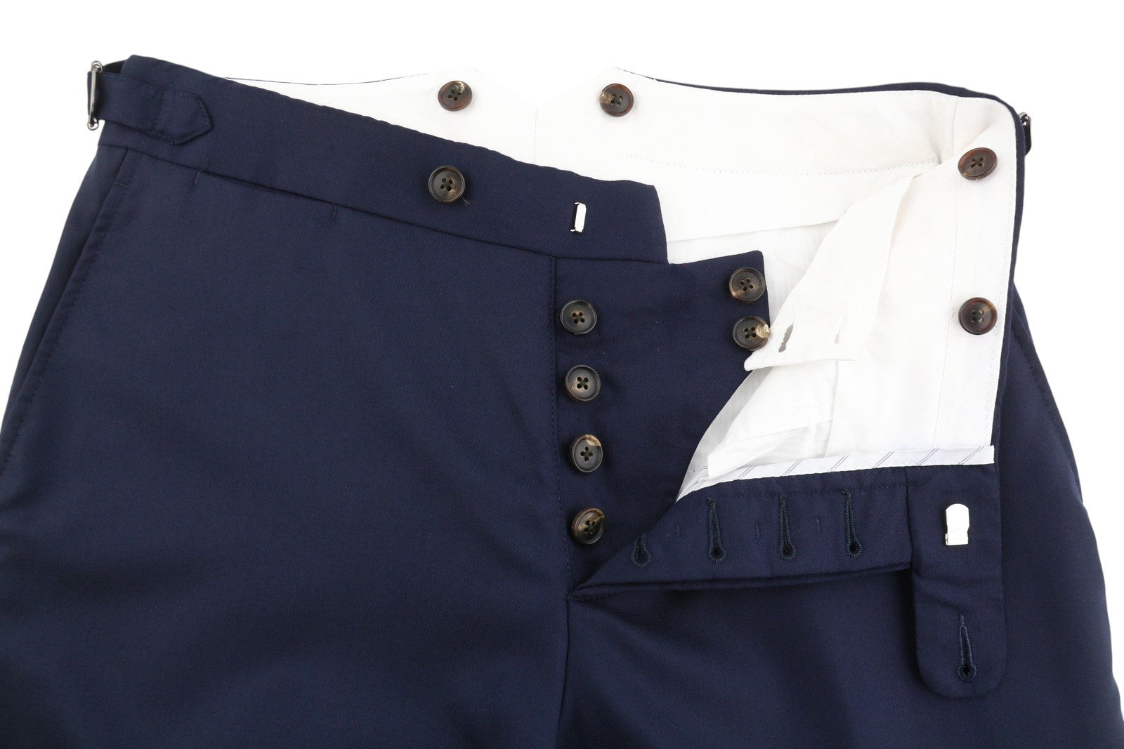 SUITSUPPLY Jort Bolton Int. Men Trousers UK34R Dark Blue Wool Cashmere Turn-Up