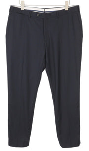 SUITSUPPLY Brescia Men Trousers UK46S Dark Blue Wool Flat Front Tapered Fit