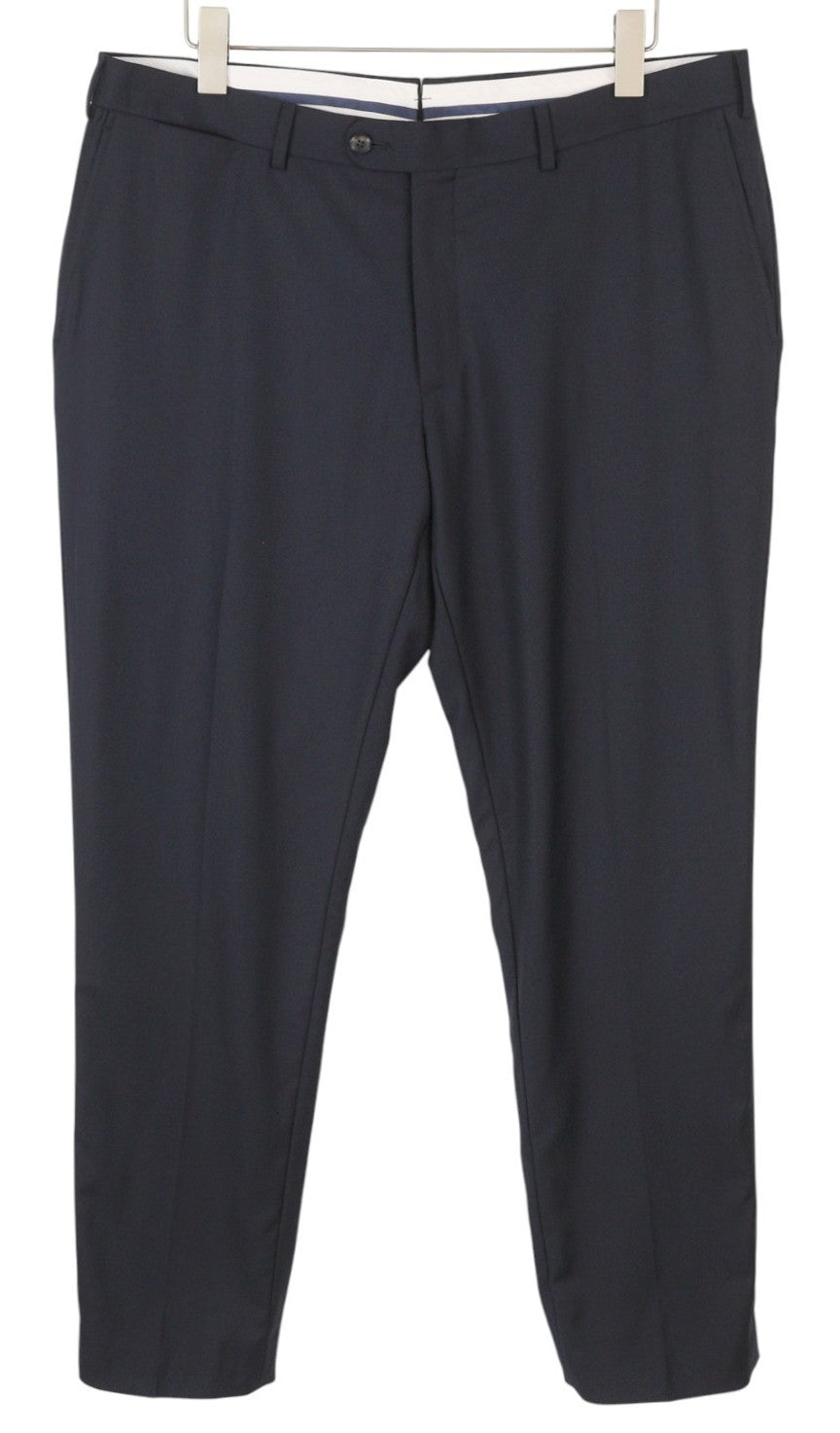 SUITSUPPLY Brescia Men Trousers UK46S Dark Blue Wool Flat Front Tapered Fit
