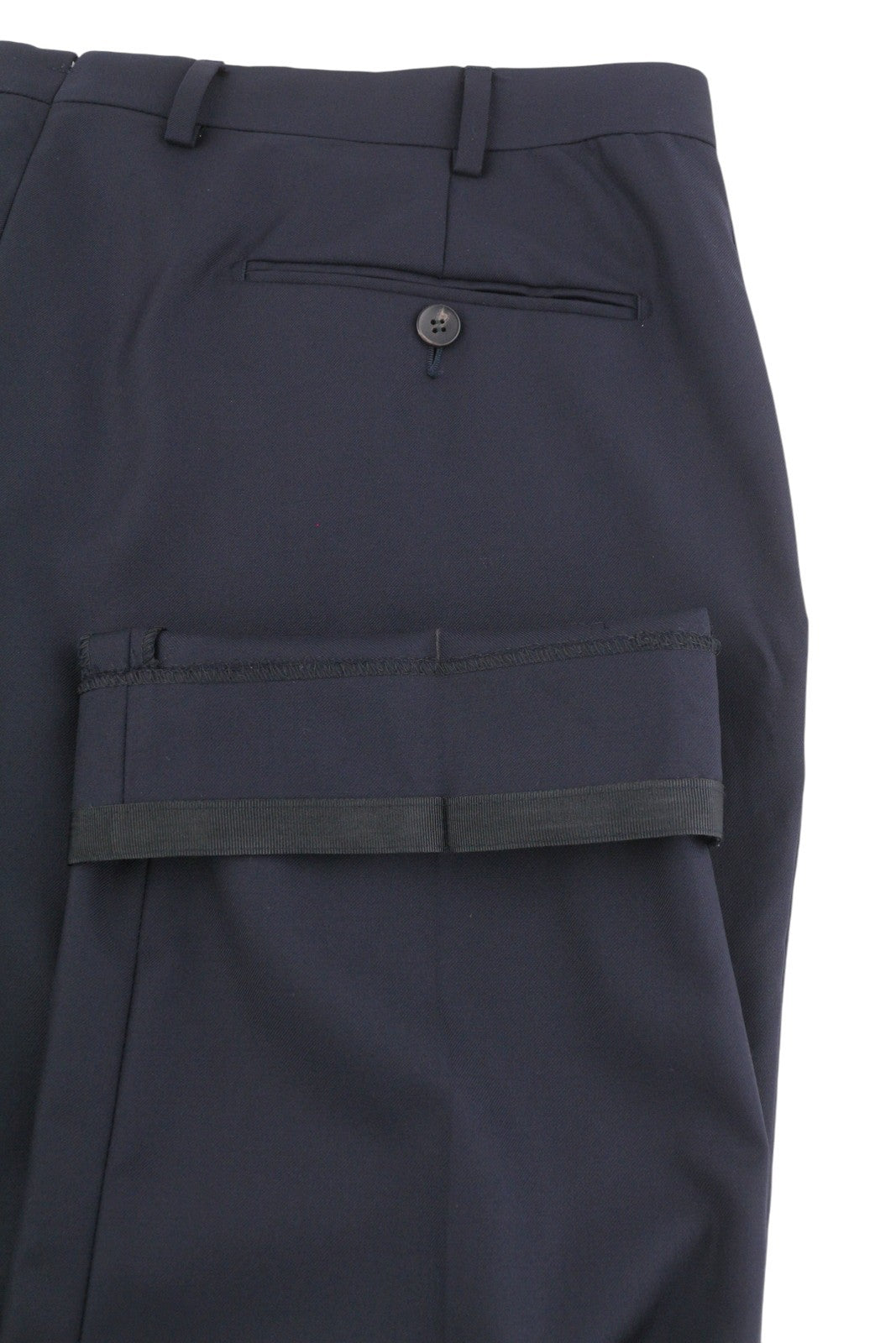 SUITSUPPLY Brescia Men Trousers UK46S Dark Blue Wool Flat Front Tapered Fit