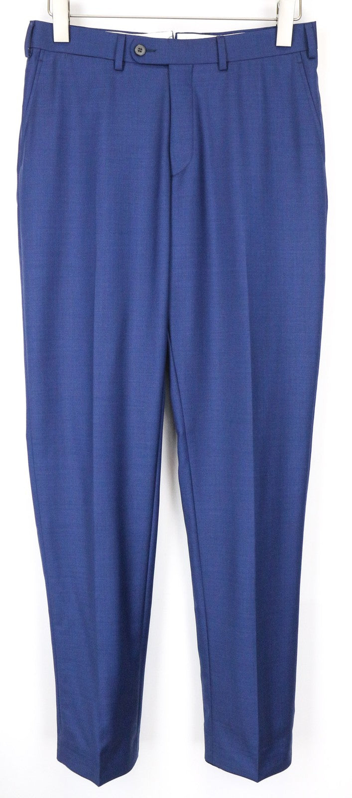 SUITSUPPLY Brescia Men's Trousers UK36R Blue Wool Pleated Pure Classic Fit