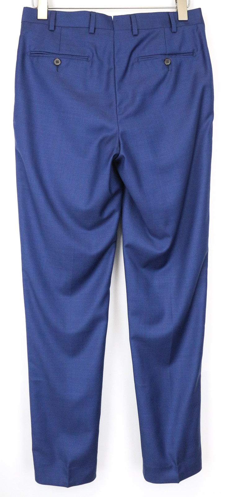 SUITSUPPLY Brescia Men's Trousers UK36R Blue Wool Pleated Pure Classic Fit