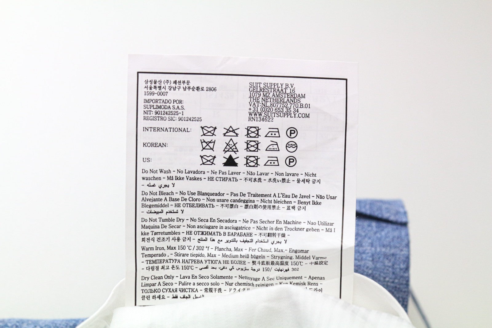 SUITSUPPLY Lazio Men's Suit UK36R Slim Blue Wool Silk Linen Classic 2Pc