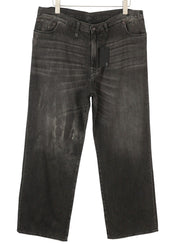 R13 Damon Pleated Women Jeans 29 Ellery Black Whiskers Faded Relaxed Fit Denim