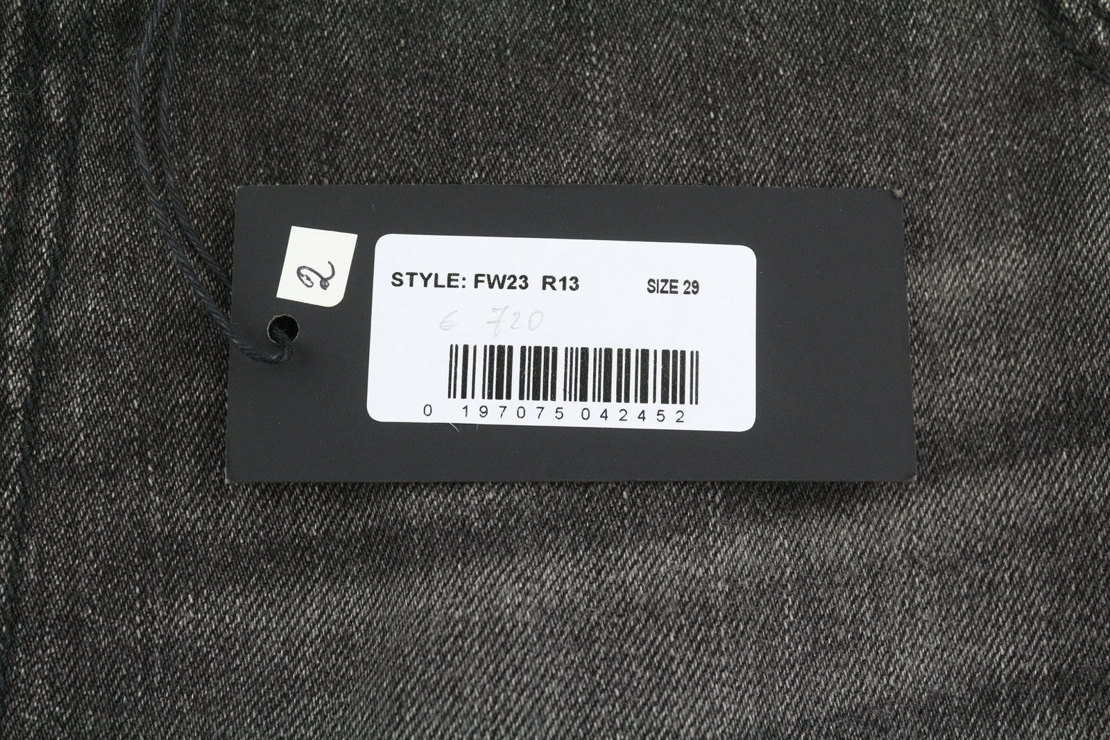 R13 Damon Pleated Women Jeans 29 Ellery Black Whiskers Faded Relaxed Fit Denim