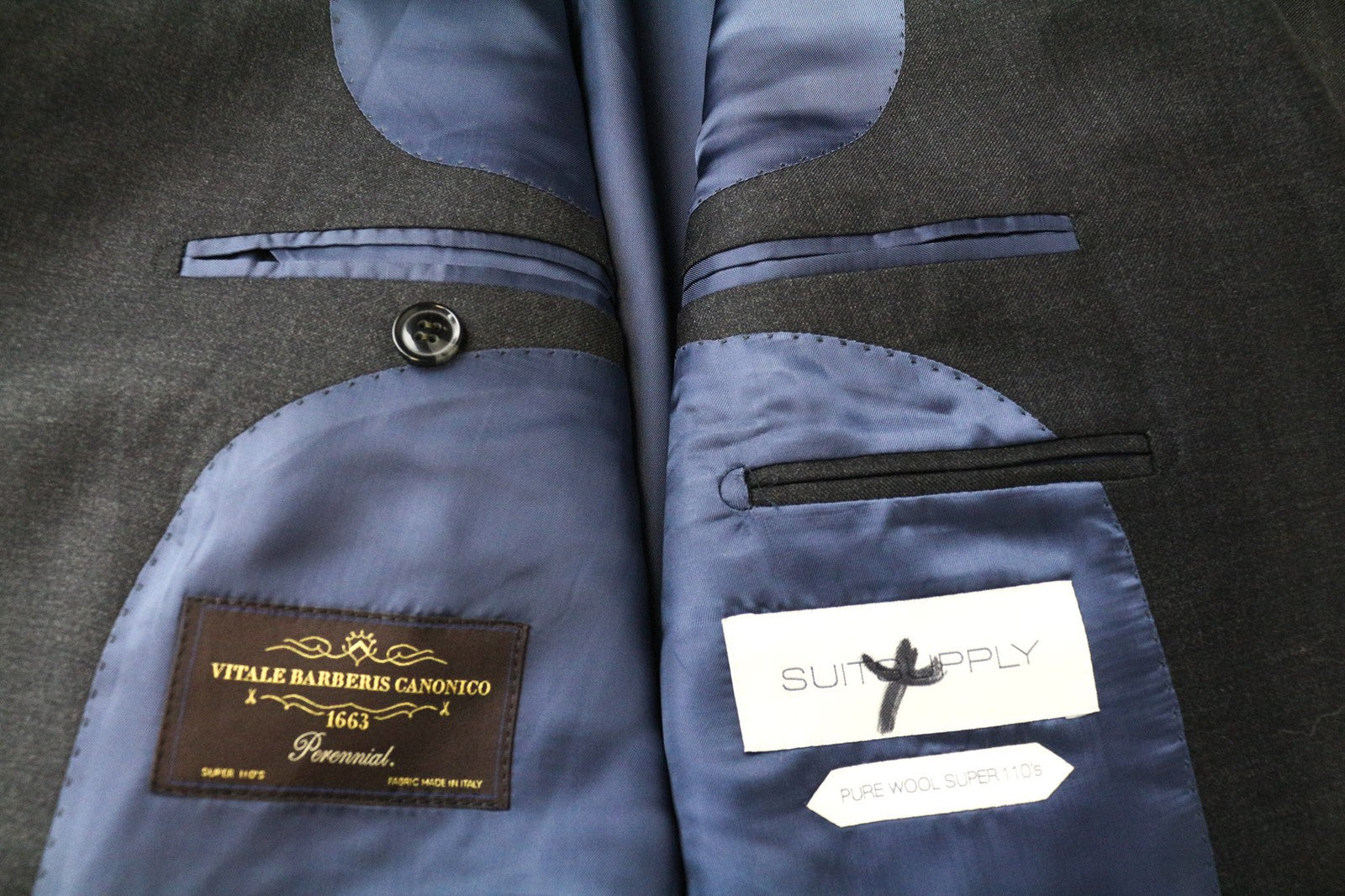 SUITSUPPLY Napoli Men's Blazer UK46R Grey Wool Super 110's Classic Formal