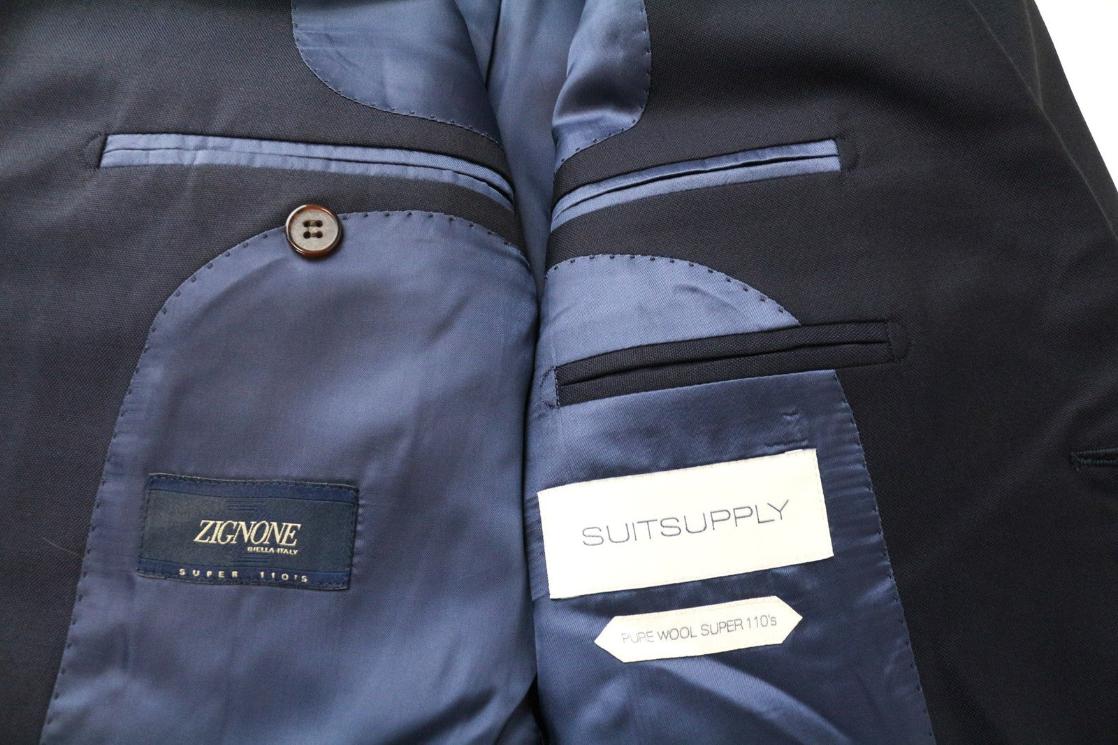 SUITSUPPLY Napoli Men's Blazer UK38R Navy Blue Wool Super 110's Classic