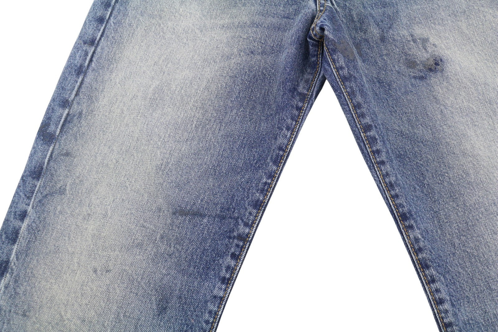 R13 Boyfriend Women Jeans 26 Jasper Whiskers Faded Cropped Zip Blue Denim PF25