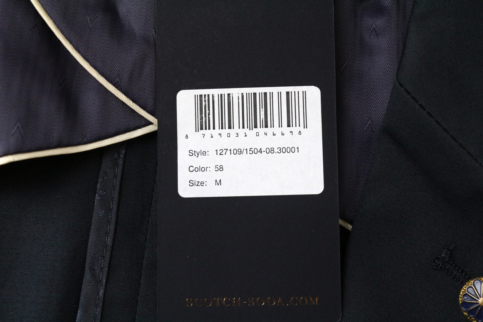 SCOTCH & SODA Ams Couture Men's Blazer M Navy Cotton Stretch Single Breasted