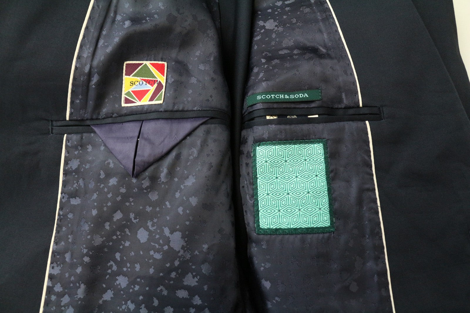 SCOTCH & SODA Ams Couture Men's Blazer M Navy Cotton Stretch Single Breasted