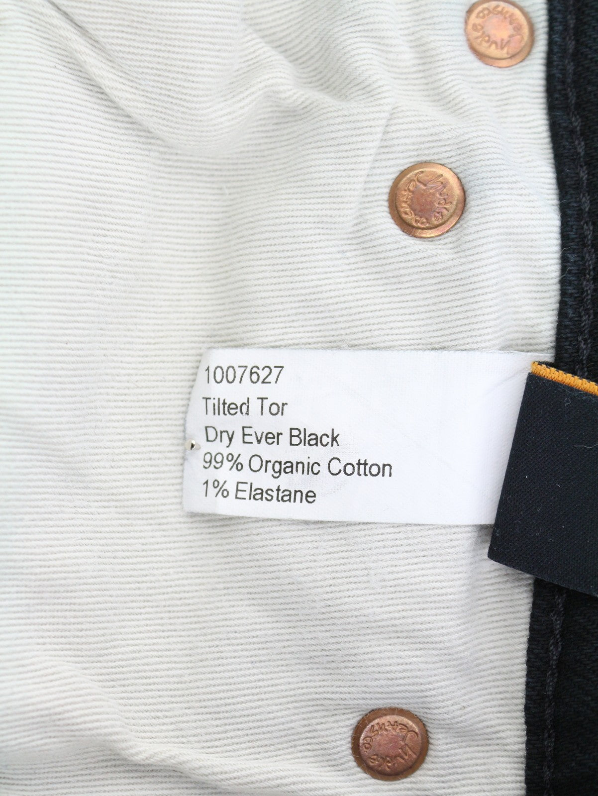 NUDIE JEANS Tilted Tor Men Jeans W30/L32 Dry Ever Black Organic Skinny Button