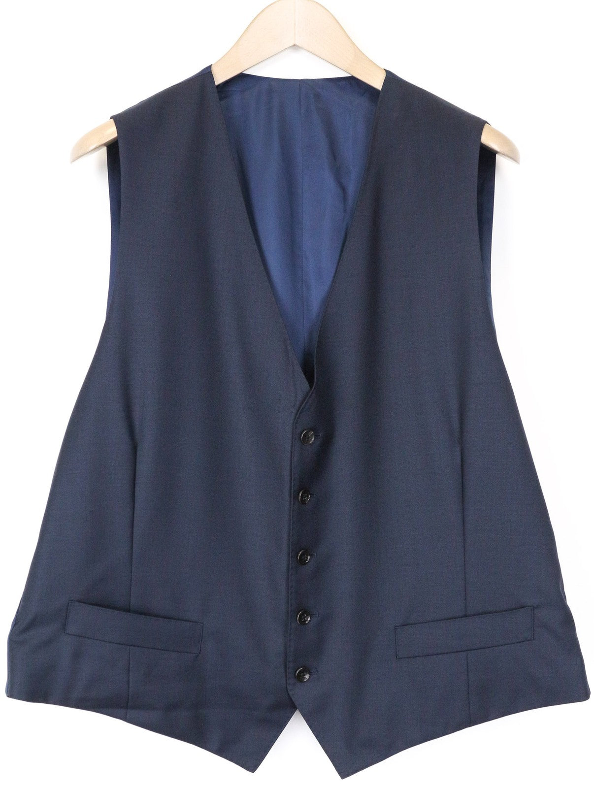 SUITSUPPLY Lazio Men's Waistcoat UK50S Navy Blue Wool Single Breasted Vest