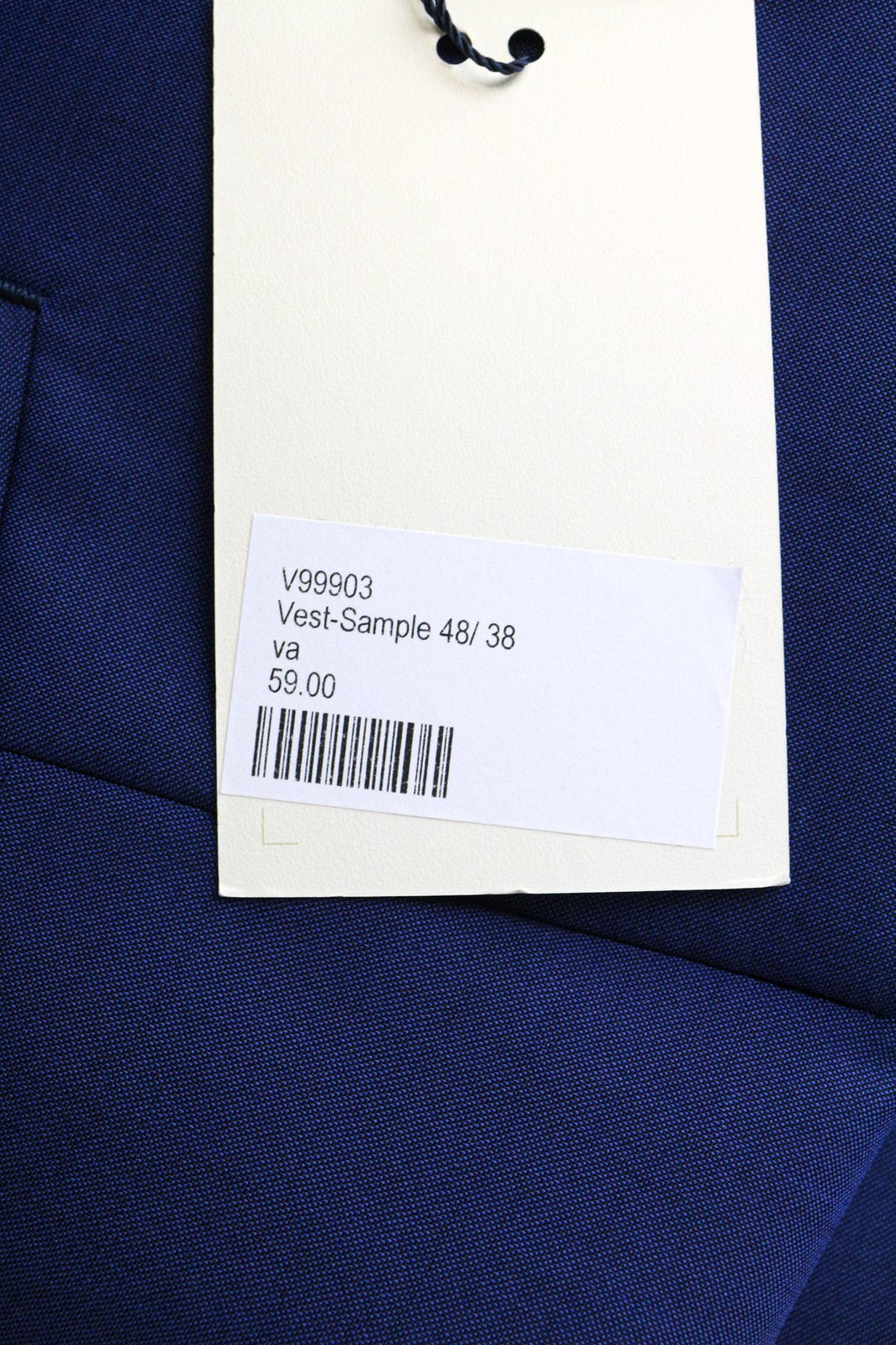 SUITSUPPLY Bari Men's Waistcoat UK38R Blue Wool Mohair Classic V-Neck Lined