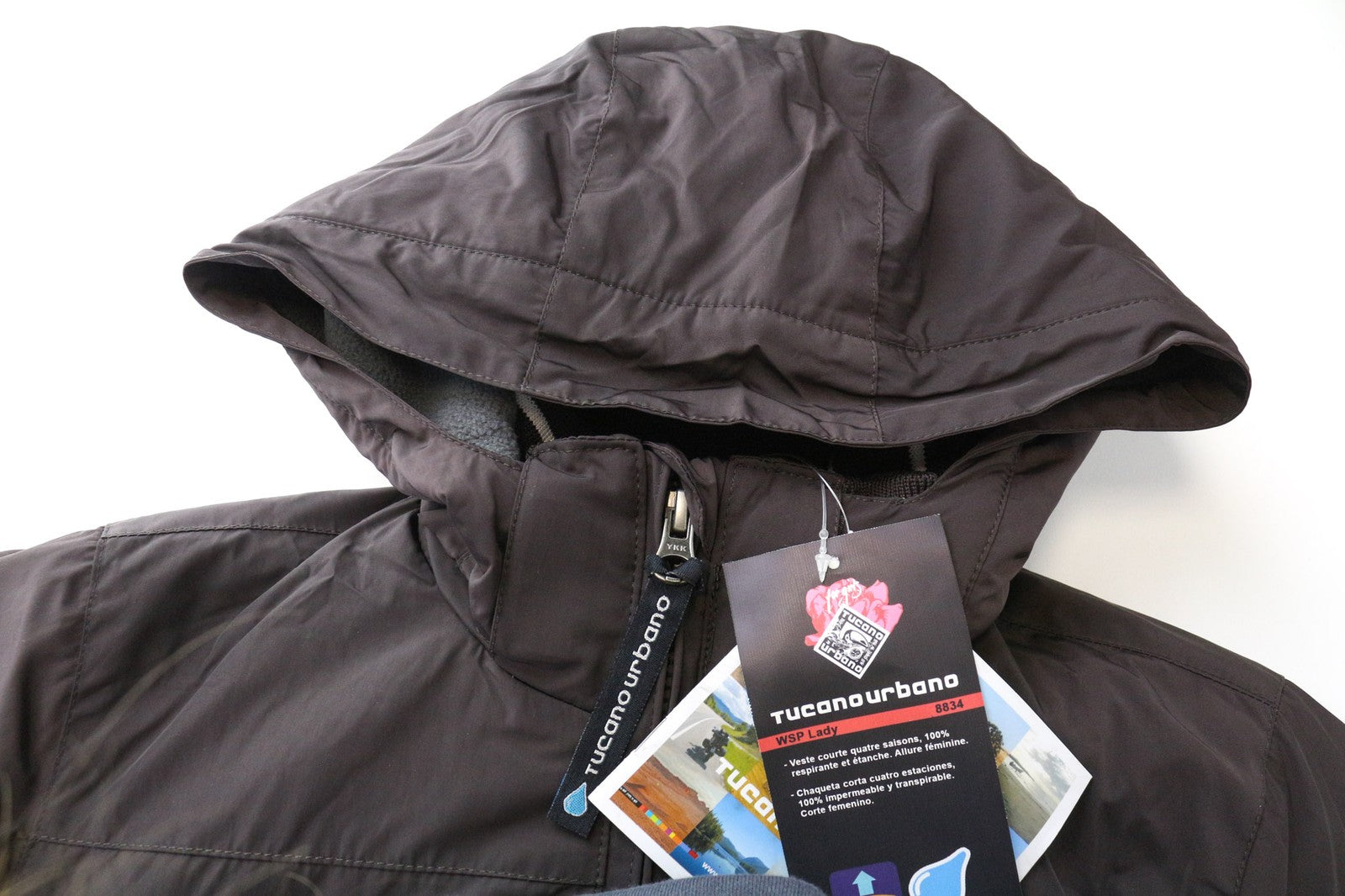 TUCANO URBANO WSP Lady Women's Jacket IT38 Brown Waterproof Hooded Long Fit