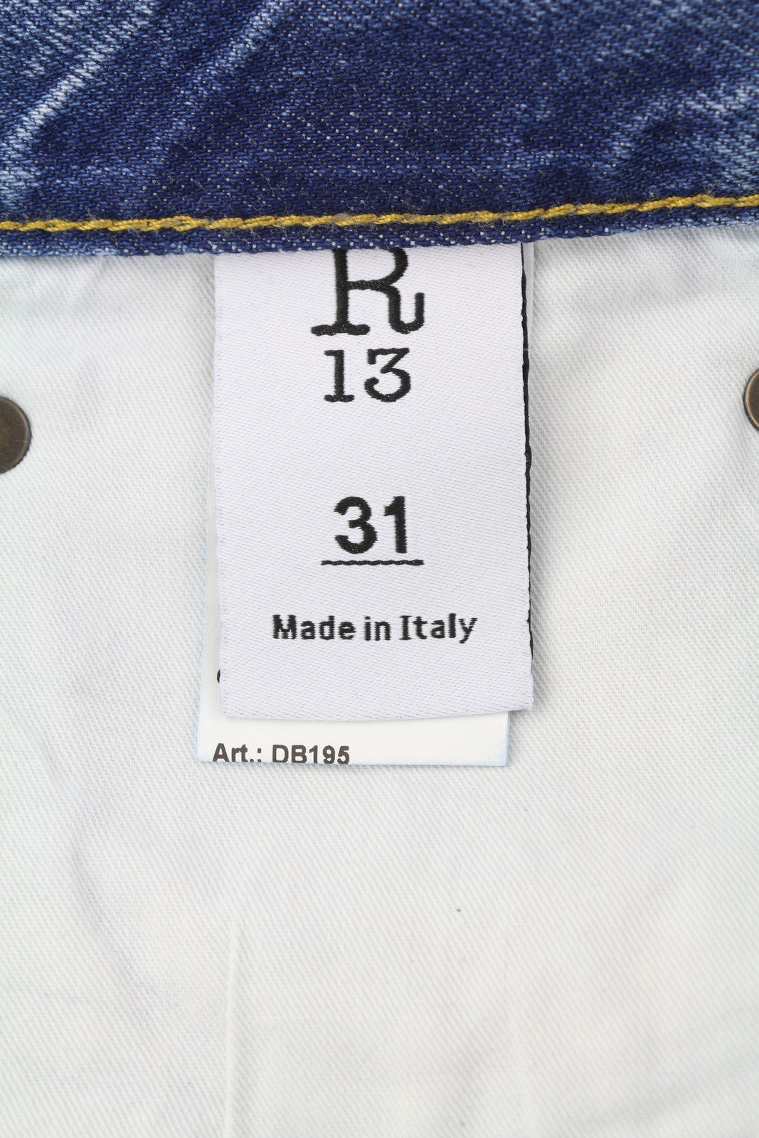 R13 Cuffed X-BF Women Jeans 31 Jasper Straight Whiskers Faded Blue Zip FW25