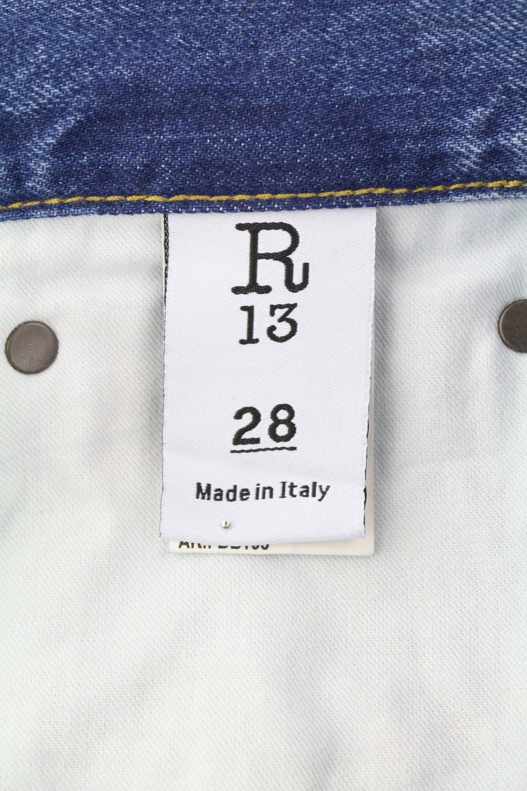 R13 Cuffed X-BF Women Jeans 28 Jasper Straight Whiskers Faded Blue Zip PF25