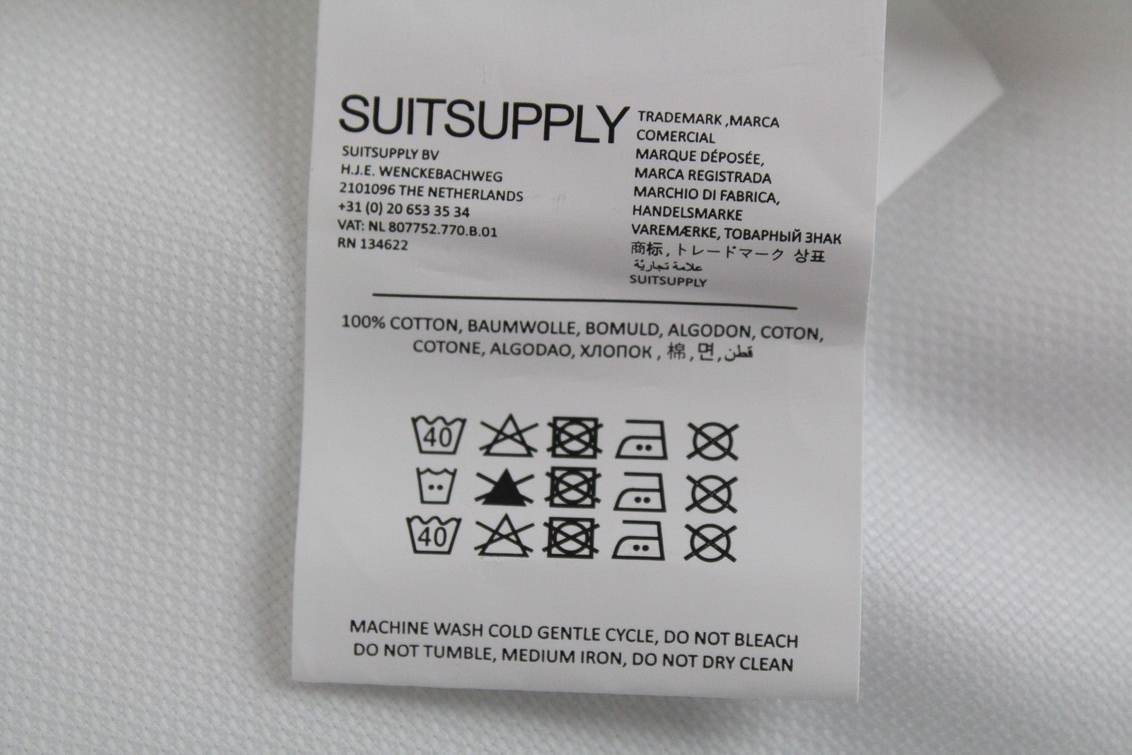 SUITSUPPLY Traveller Men's Formal Shirt 48 White Slim Pure Cotton Cutaway Collar