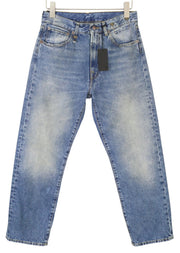 R13 Cuffed X-BF Women Jeans 25 Jasper Straight Whiskers Faded Blue Zip FW25