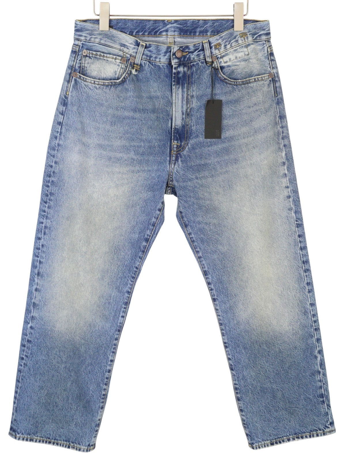 R13 Cuffed X-BF Women Jeans 30 Jasper Straight Fit Faded Blue Zip Fly Denim FW25