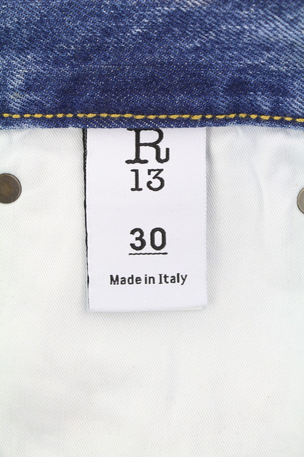 R13 Cuffed X-BF Women Jeans 30 Jasper Straight Fit Faded Blue Zip Fly Denim FW25