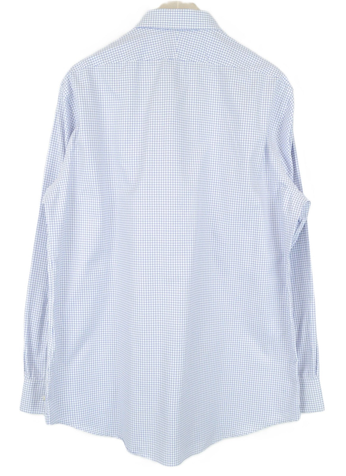 SUITSUPPLY Traveller Men's Formal Shirt ~L Slim Checked Blue Cotton Long Sleeve