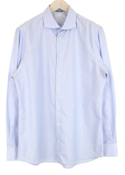 SUITSUPPLY Men's Formal Shirt 44/17.5 Blue Pure Cotton Extra Slim Long Sleeve