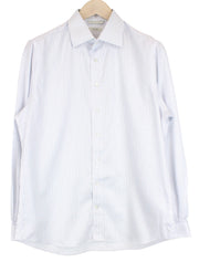 SUITSUPPLY Men's Formal Shirt 41 Slim Fit Long Sleeve Striped Blue Cotton