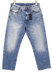 R13 Cuffed X-BF Women Jeans 27 Jasper Straight Fit Faded Blue Zip Fly Denim PF25